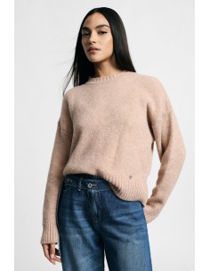 Camisola de gola redonda regular com punhos canelados Please