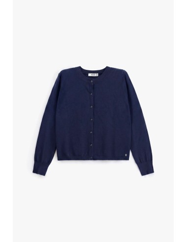 Cardigan de gola redonda com mangas compridas e botões Please