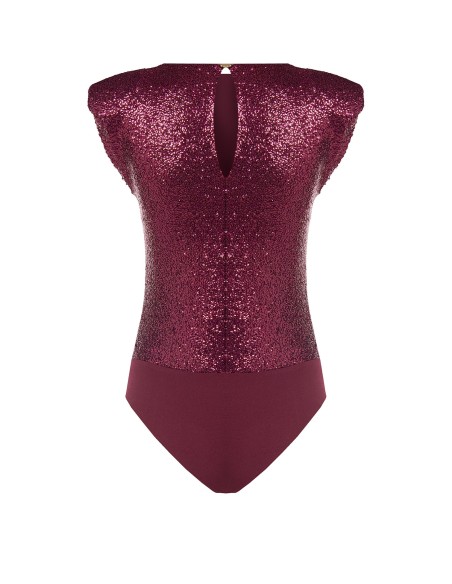 Body coberto de lantejoulas com alças Rinascimento