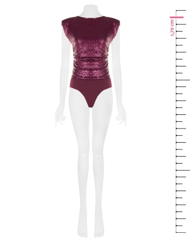 Body coberto de lantejoulas com alças Rinascimento
