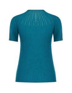 Camisola justa canelada com riscas de tule Rinascimento 2