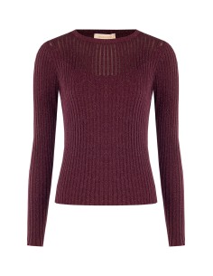 Camisola Justa com Nervuras Largas e Lurex Rinascimento