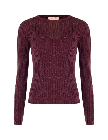 Camisola Justa com Nervuras Largas e Lurex Rinascimento