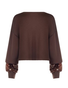 Sweatshirt em neoprene com detalhe de lantejoulas nas mangas Rinascimento 2