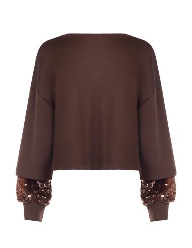 Sweatshirt em neopreno com detalhe de lantejoulas nas mangas Rinascimento