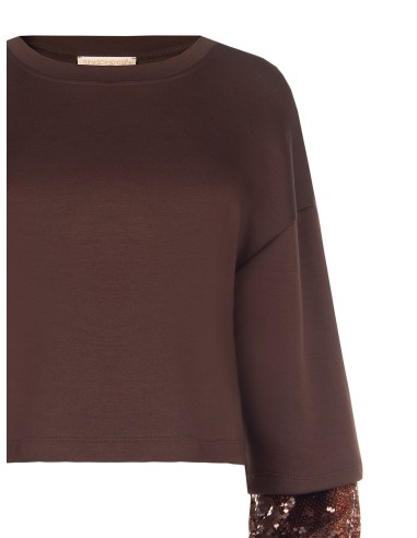 Camisola de neoprene com detalhe de lantejoulas nas mangas Rinascimento