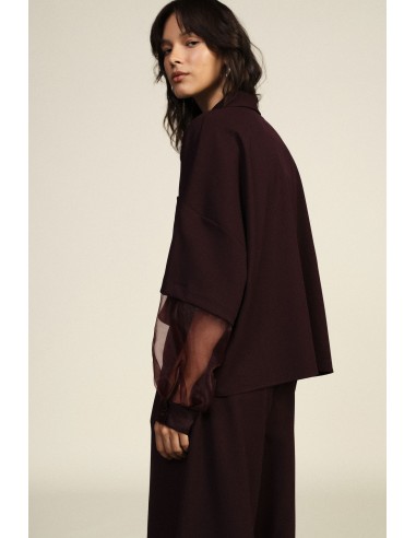 Camisa oversized com mangas transparentes e bolso Dixie