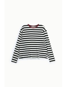 T-shirt às riscas, de gola redonda e mangas compridas Dixie 2