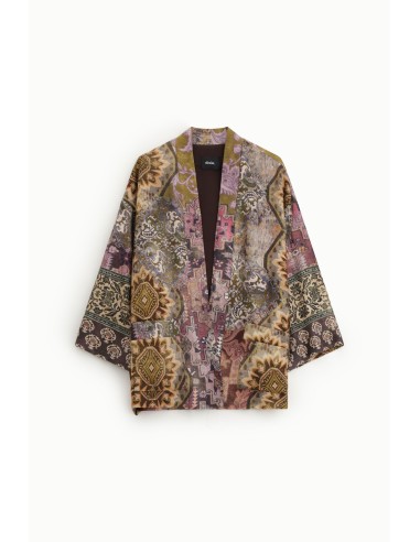 Casaco comprido oversized com estampado geométrico fantasia Dixie