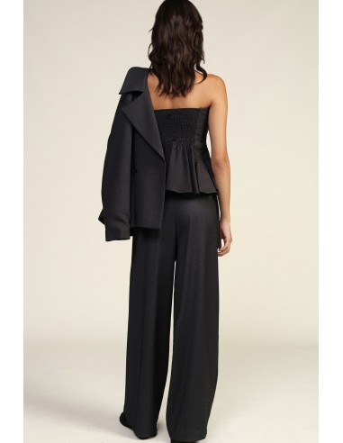 Calças Palazzo de Cintura Alta com Cinto e Pregas Dixie