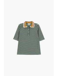 T-shirt às riscas com gola de malha Dixie 2