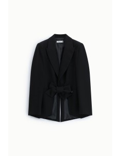 Blazer com lapela clássica e laço frontal Please