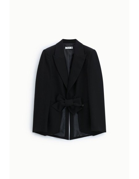 Blazer com lapela clássica e laço frontal Please