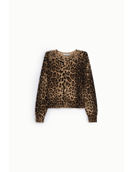 Cardigan com estampado animal e botões frontais Please