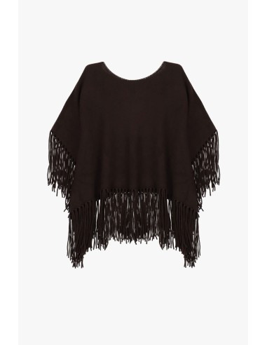 Poncho com franjas nas mangas e na bainha Please