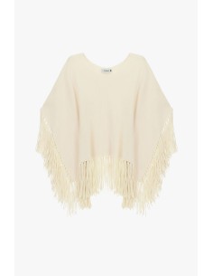 Poncho com franjas nas mangas e na parte inferior Please