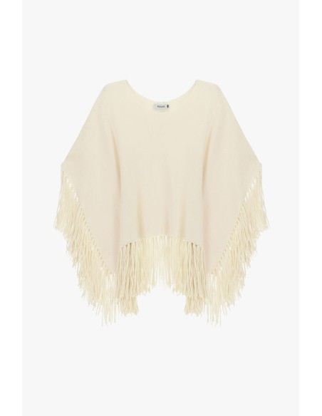 Poncho com franjas nas mangas e na parte inferior Please