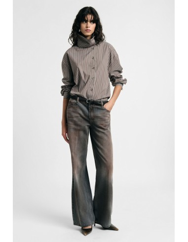 Jeans Palazzo de Perna Direita com Efeito Deslavado Please