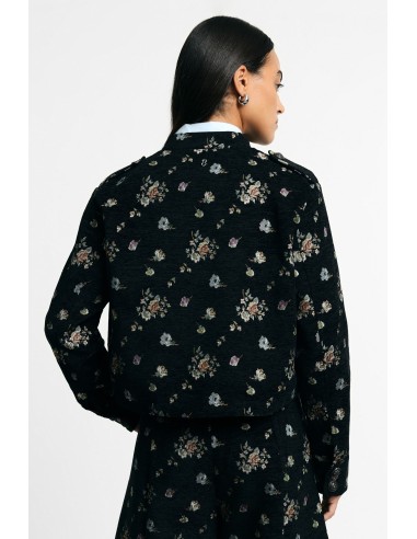 Casaco-camisa cropped com padrão floral e botões Please