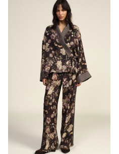Calças Palazzo de Perna Larga com Estampado Floral Dixie