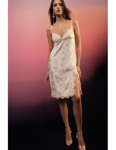 Vestido curto com detalhes em renda e alças finas Dixie