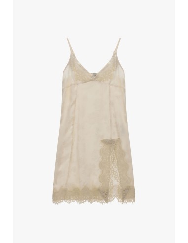 Vestido curto com detalhes em renda e alças finas Dixie