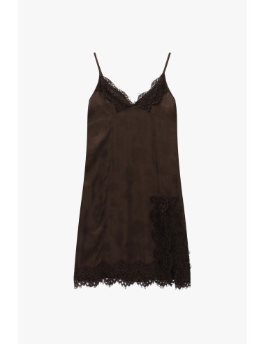 Vestido curto com aplicações de renda e alças finas Dixie