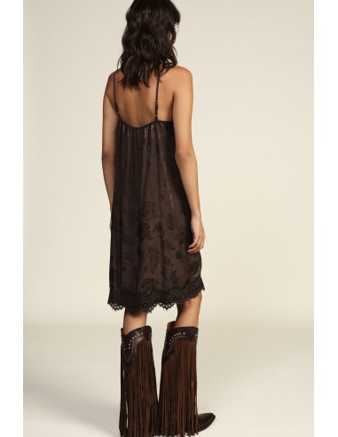Vestido curto com aplicações de renda e alças finas Dixie