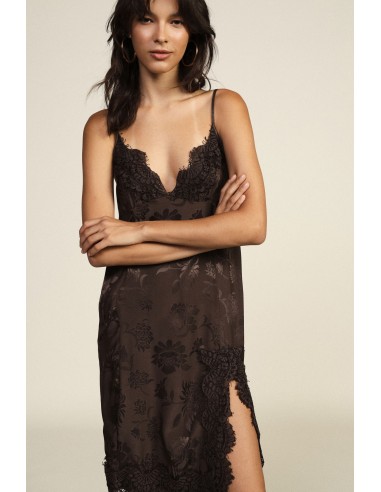 Vestido curto com aplicações de renda e alças finas Dixie
