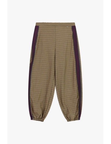 Calças de jogging com padrão microxadrez e faixas laterais Dixie