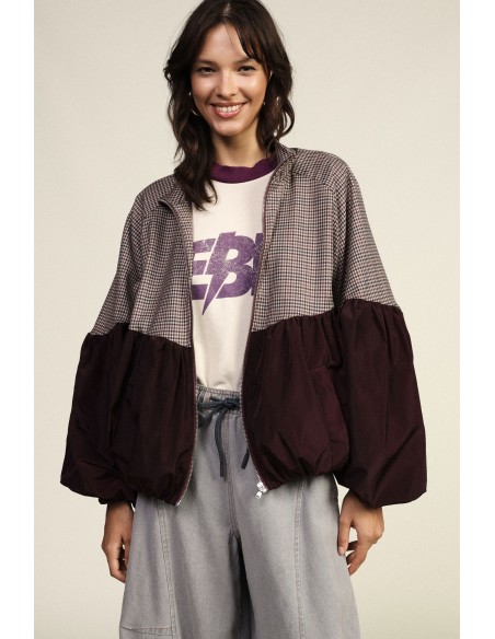 Bomber com mangas balão e fecho frontal Dixie