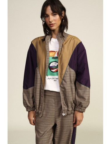 Bomber com padrão aos quadrados e aplicações geométricas Dixie