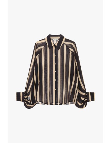 Camisa às riscas com botões e mangas largas Dixie