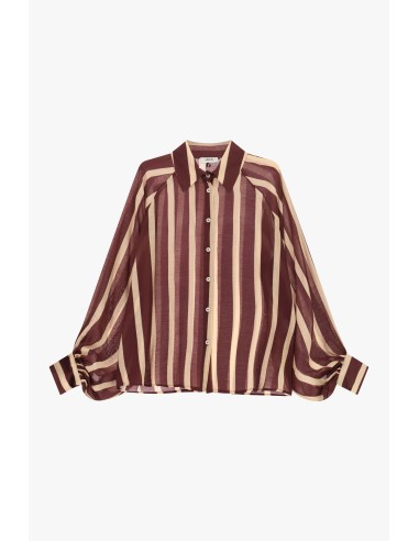 Camisa às riscas com botões e mangas largas Dixie