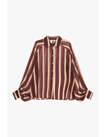 Camisa às riscas com botões e mangas largas Dixie