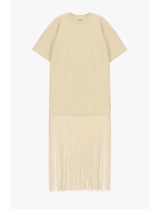 Vestido comprido tipo T-shirt com franjas decorativas Dixie 2