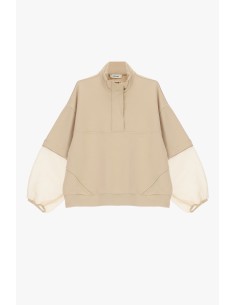 Sweatshirt Dixie com mangas balão transparentes e fecho de correr 2