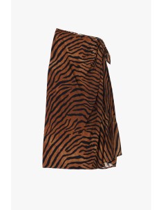 Saia midi cruzada com padrão animalier Dixie 2