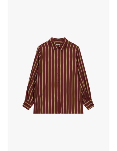 Camisa às riscas verticais com punhos abotoados Dixie