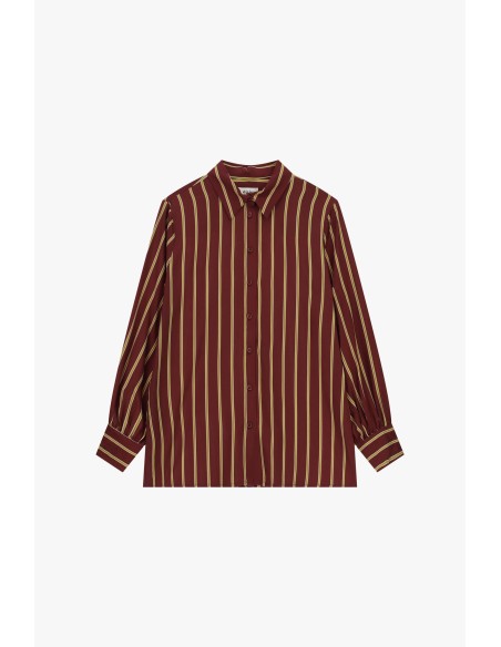 Camisa às riscas verticais com punhos abotoados Dixie