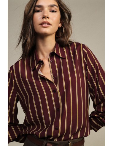 Camisa às riscas verticais com punhos abotoados Dixie