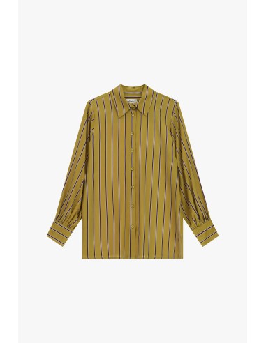 Camisa às riscas verticais com punhos abotoados Dixie