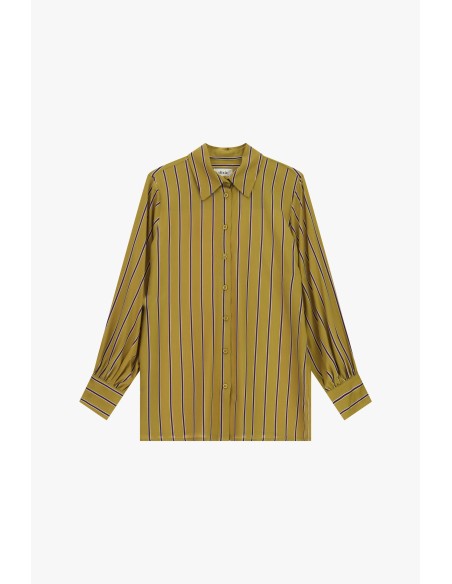 Camisa às riscas verticais com punhos abotoados Dixie