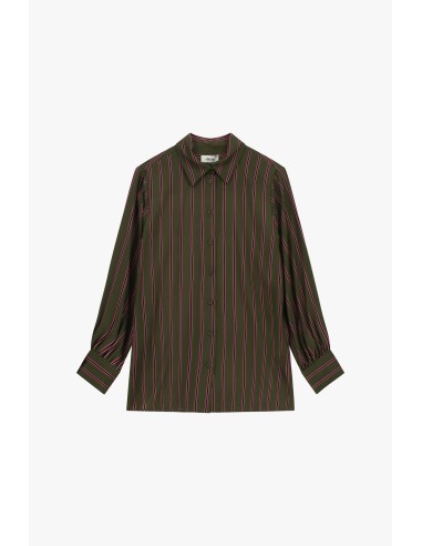 Camisa às Riscas Verticais com Punhos Abotoados Dixie