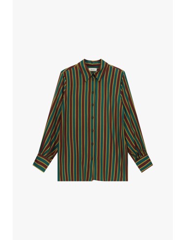 Camisa às riscas verticais com mangas compridas Dixie