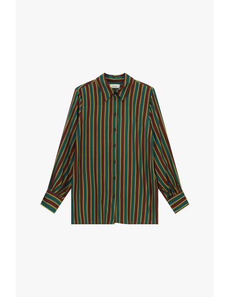 Camisa às riscas verticais com mangas compridas Dixie