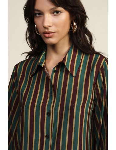 Camisa às riscas verticais com mangas compridas Dixie