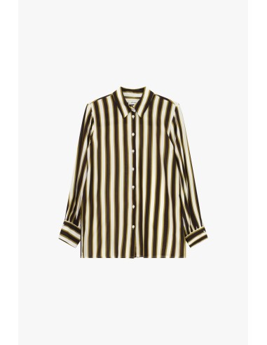 Camisa às riscas verticais com mangas compridas Dixie