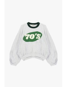 Sweatshirt de gola redonda com estampado dos anos 70 e fundo assimétrico Dixie 2
