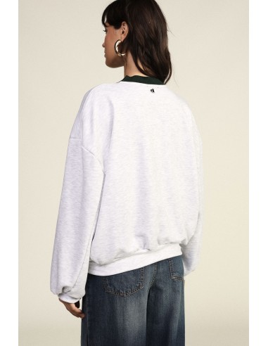 Sweatshirt de gola redonda com estampado 70's e fundo assimétrico Dixie